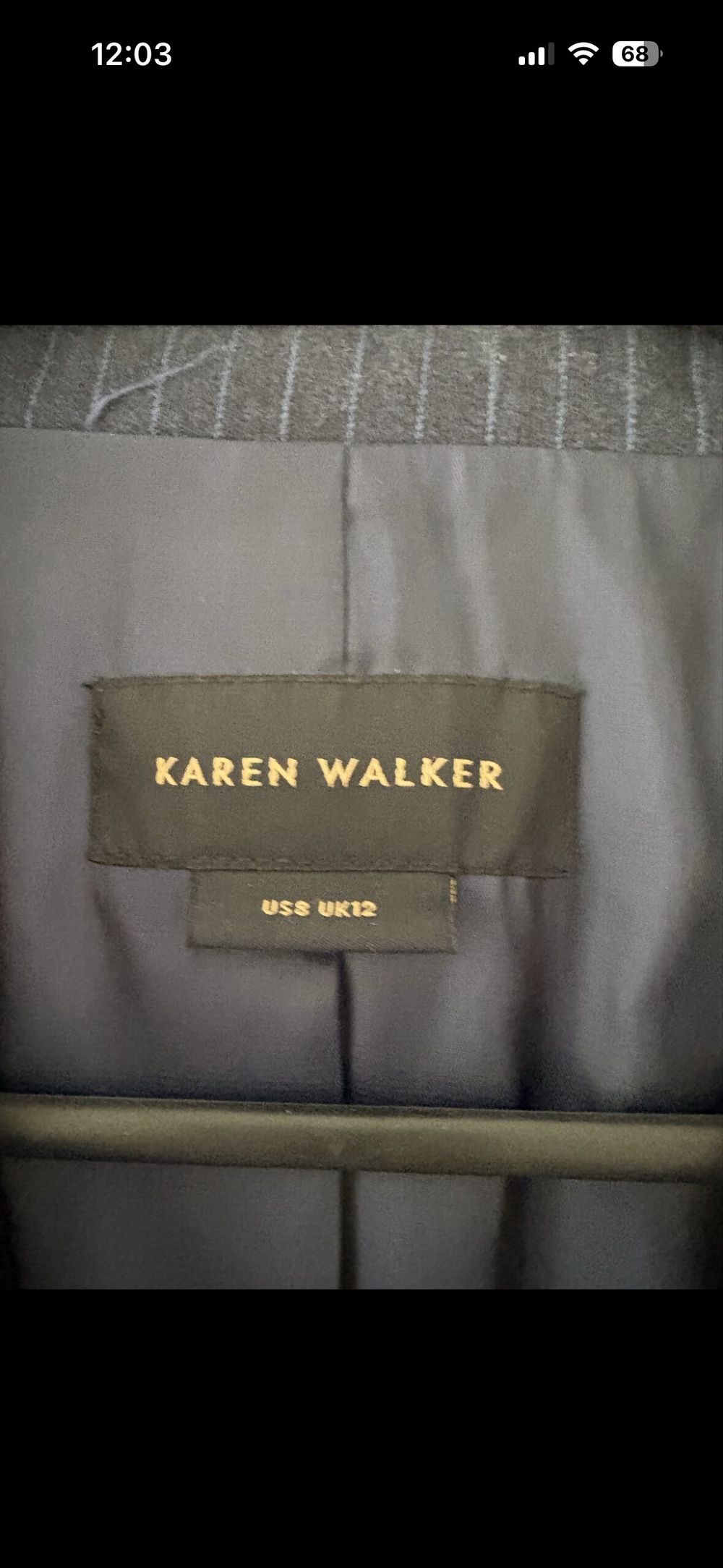 Karen Walker Navy Pinstripe Blazer