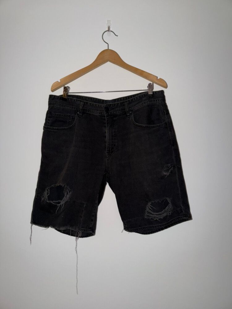 Lee Distressed Black Denim Cut-Off Shorts