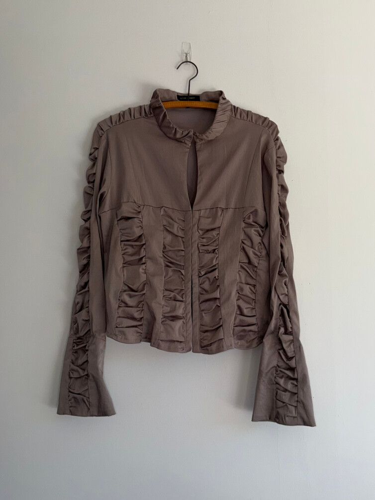 Leslie Herbert ruched long-sleeve blouse