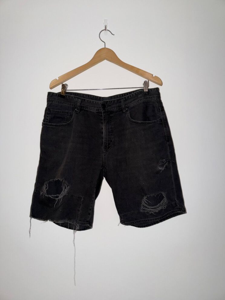 Lee Distressed Black Denim Cut-Off Shorts