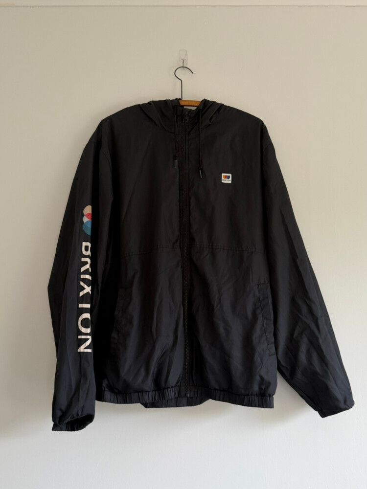 Brixton Hooded Windbreaker Jacket – Black
