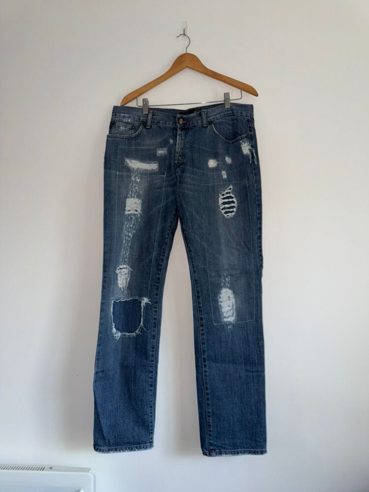 Just Cavalli Distressed Straight Leg Jeans