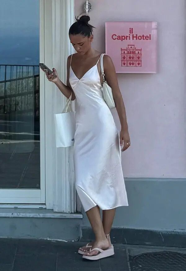 Lioness Pink Satin Slip Dress