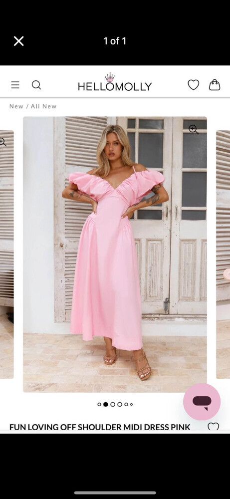 strapless open back dress Nellie Floral Hand Smocked Embroidered Peter Pan Collar Dress in Pink main image 1