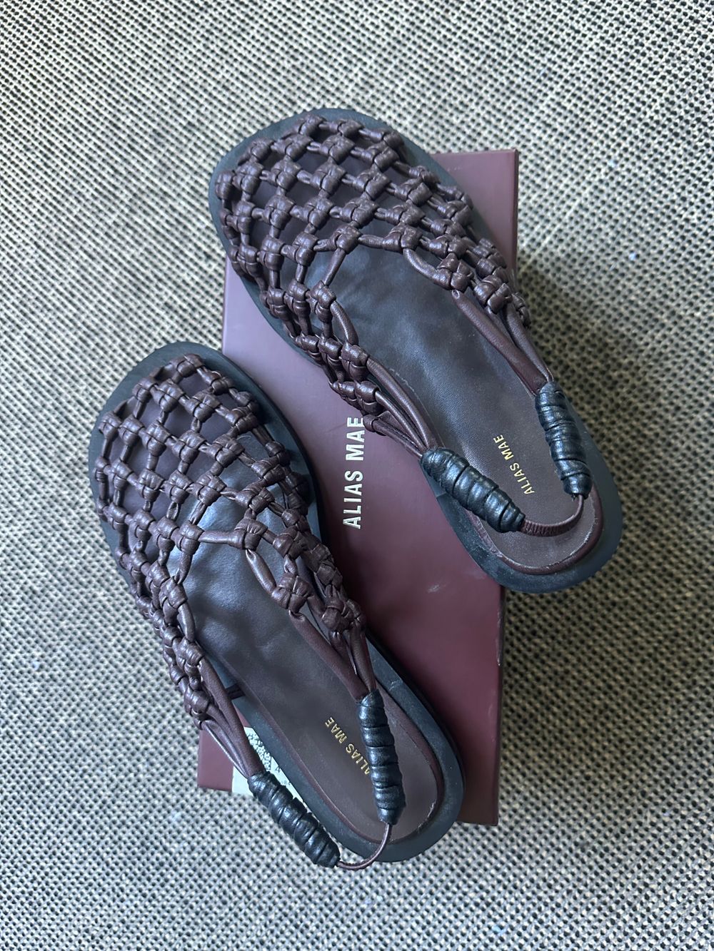 Alias Mae Brown Woven Leather Sandals