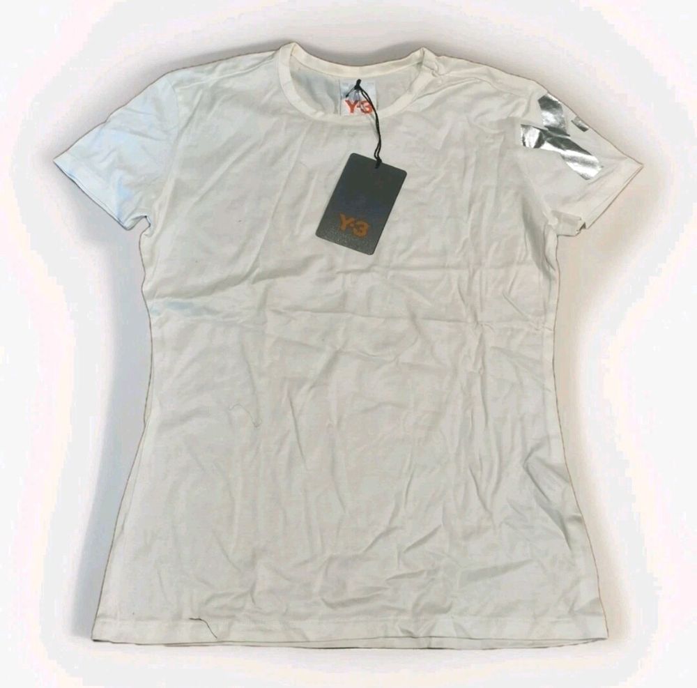 BNWT Y-3 Yohji Yamamoto Women White Crew T-shirt - Size XS - Made in Thailand