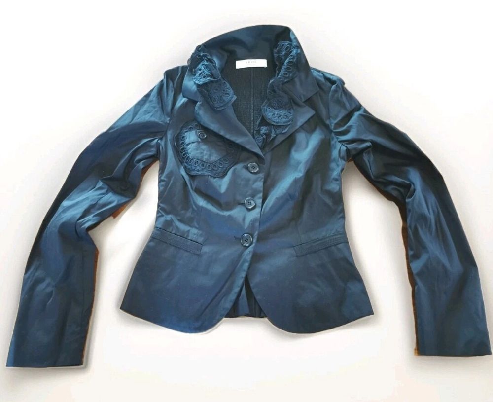 Prada Women Black Blazer Jacket - IT Size 40 - Made In Italy - Pre-owned