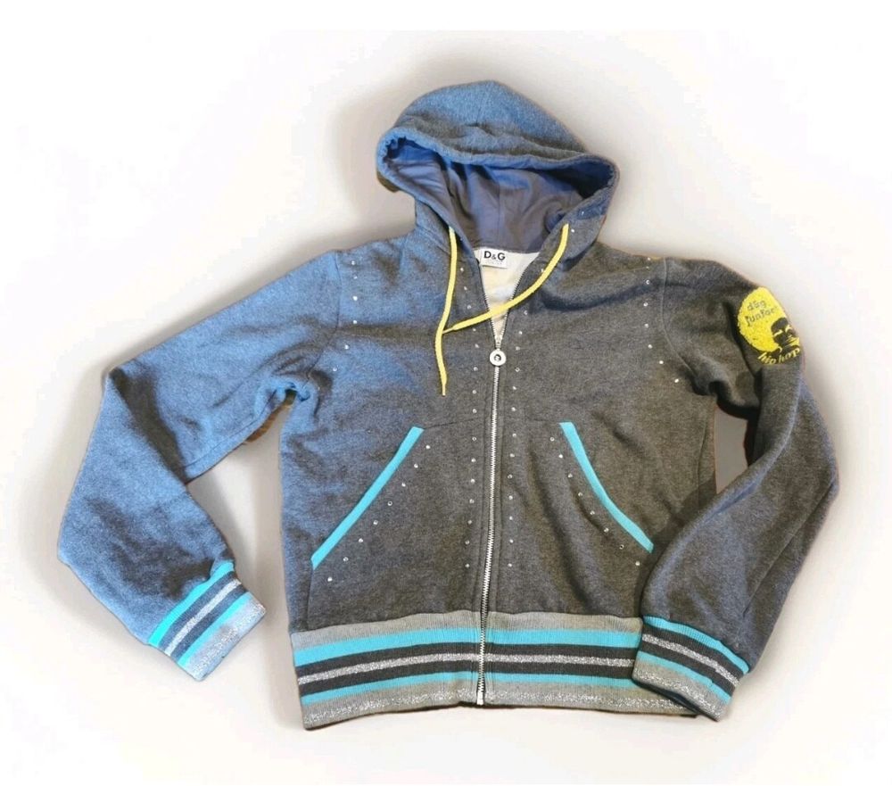Dolce & Gabbana D&G Junior Hoodie Jacket - Size 12 - Made In Italy - Pre-owned