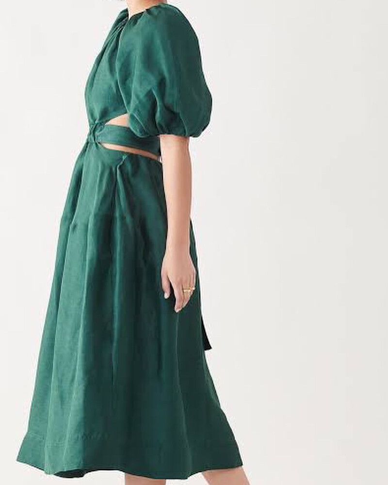 aje mimosa dress green Aje Mimosa Cutout Midi Dress Emerald Green Size 12