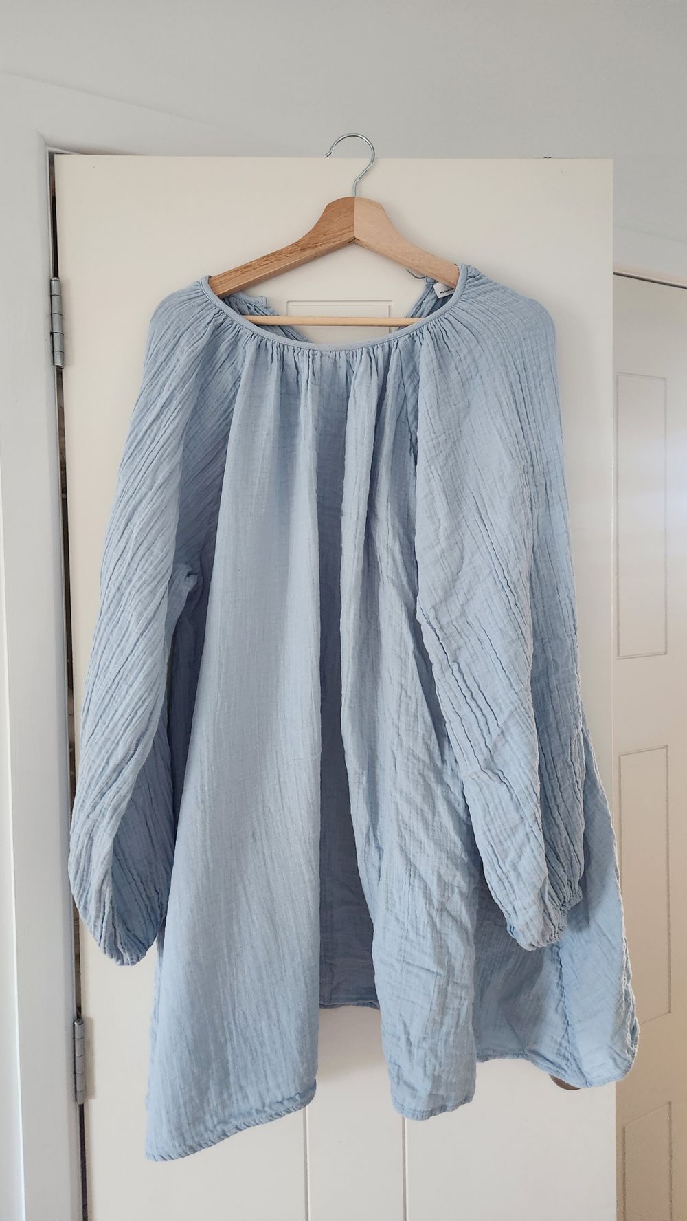 ASOS design muslin powder/sky blue mini dress