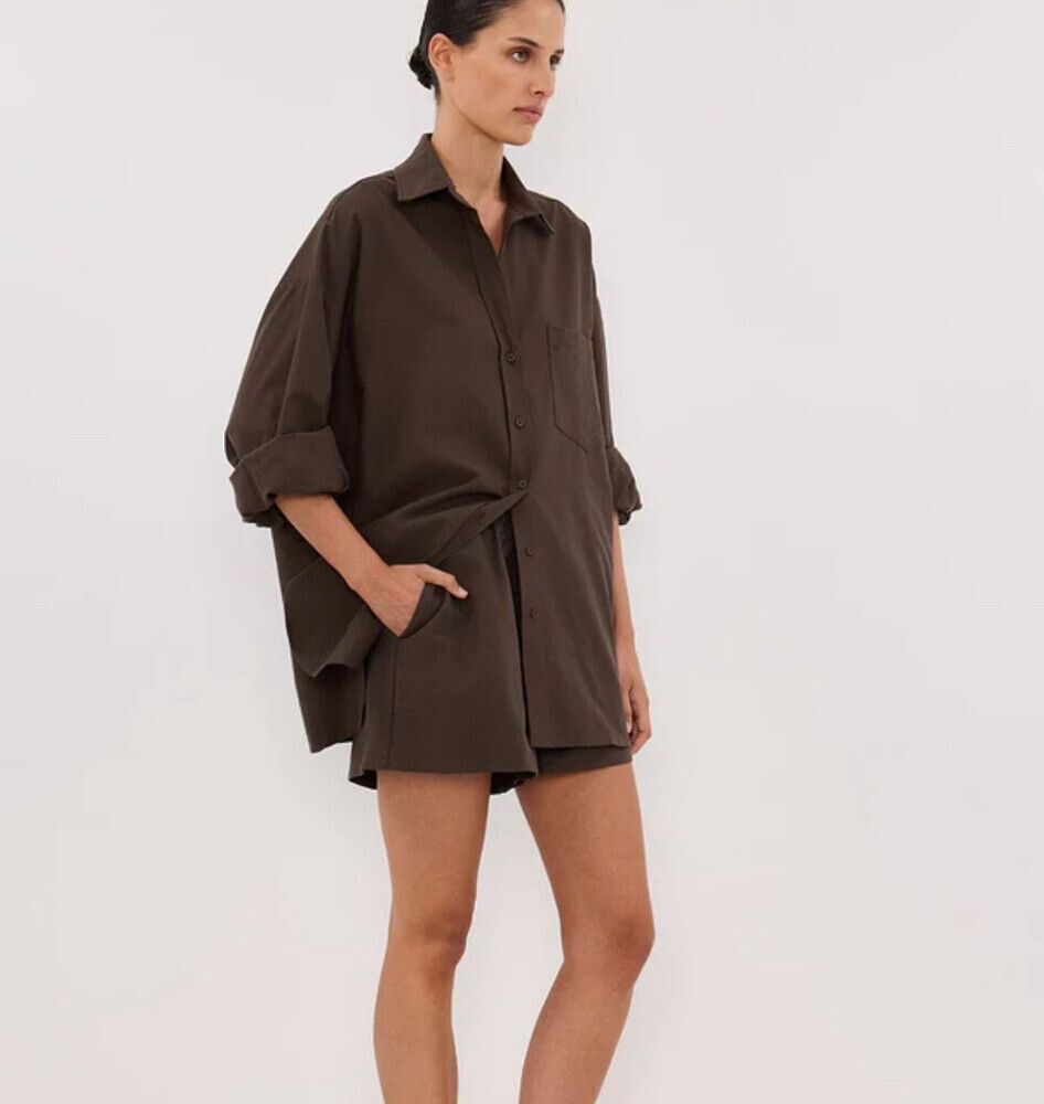 DISSH Rhea Bitter Choc Cotton Short / Size AU 10