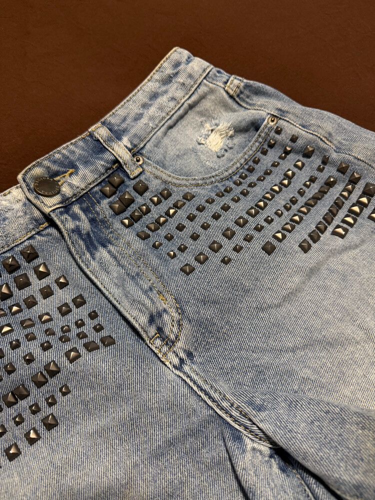 DECJUBA Studded Denim Shorts