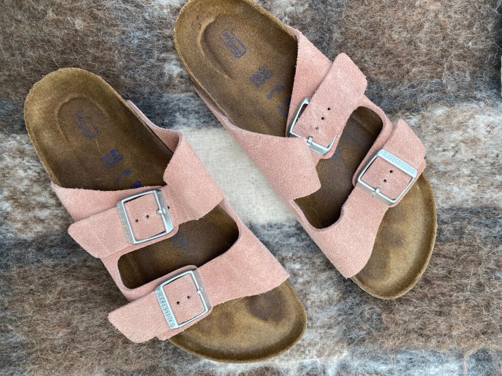 Birkenstock - Birkenstock Arizona Soft Footbed Suede Leather - Pink Clay on  Designer Wardrobe