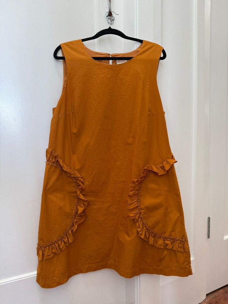 gorman orange dress Linen Dress Womens Dresses Gorman Orange Dress Gorman Size 14 Linen Blend Wrap Midi Dress (s)