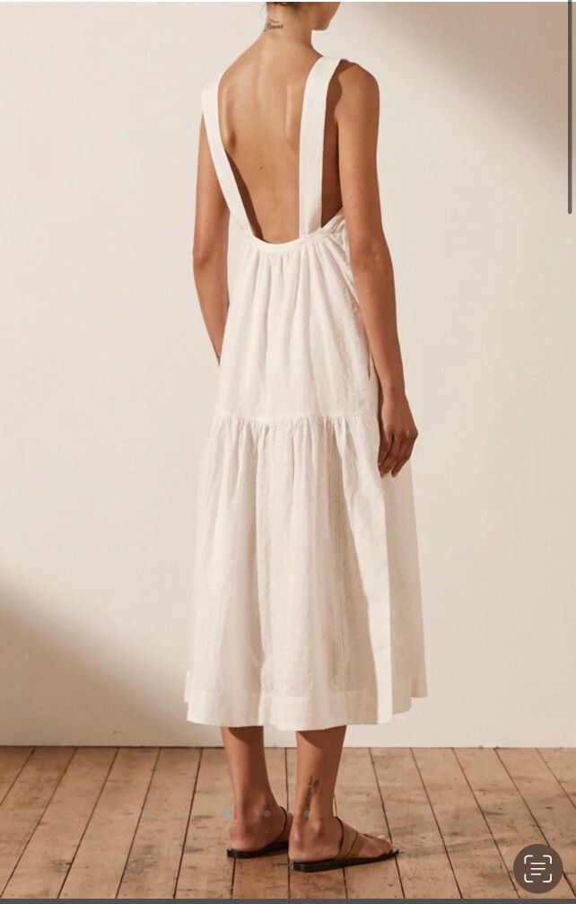 Shona Joy - Cosmo Linen Low Back Midi Dress on Designer Wardrobe
