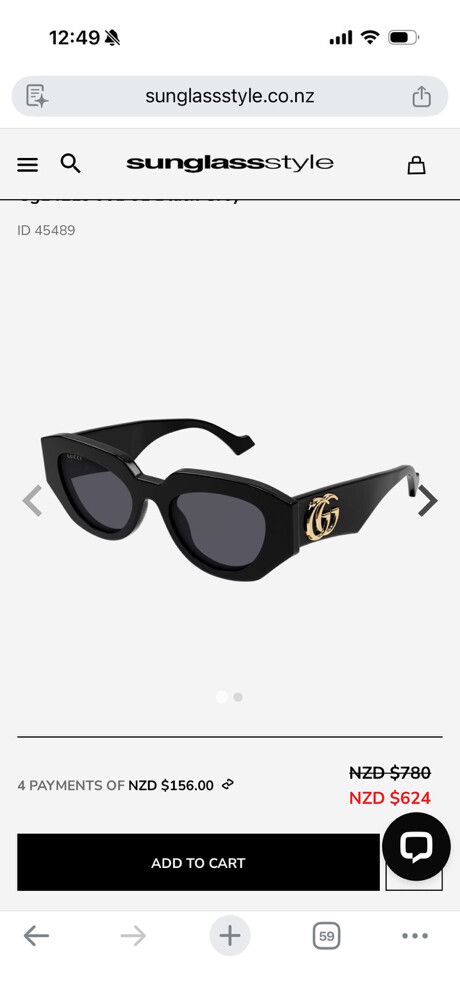 Gucci Black Sunglasses