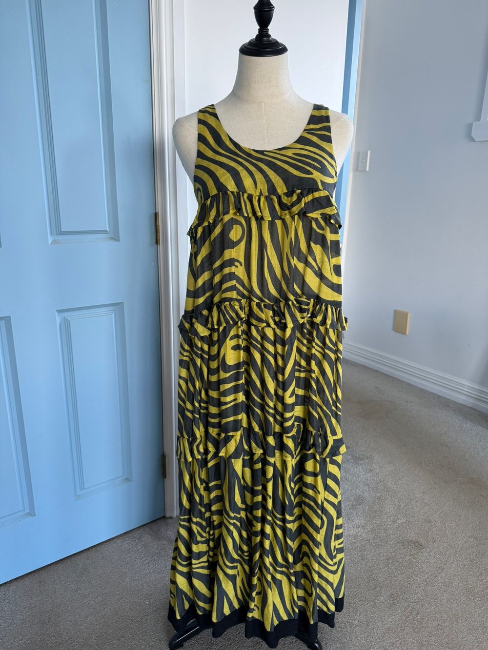 Tropic Low Dress, A Dazzle of Zebras - Tiered Maxi Dress