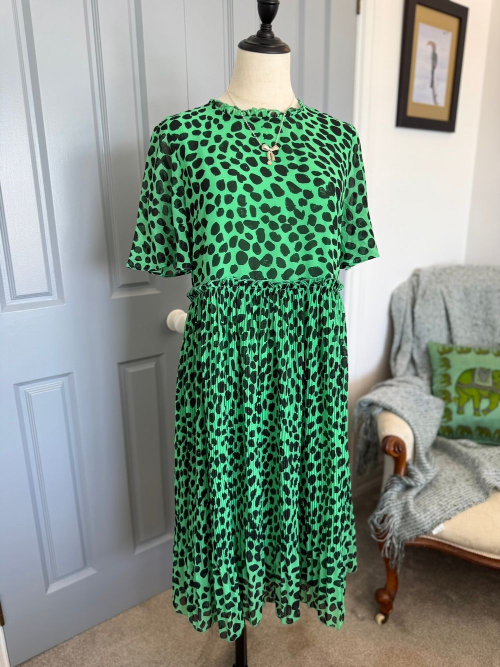 gorman pleated dress Gorman Broad Leaf Pleated Midi Dress Multi Size 10