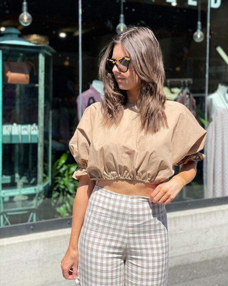 Caitlin Crisp Tulip Crop Taupe