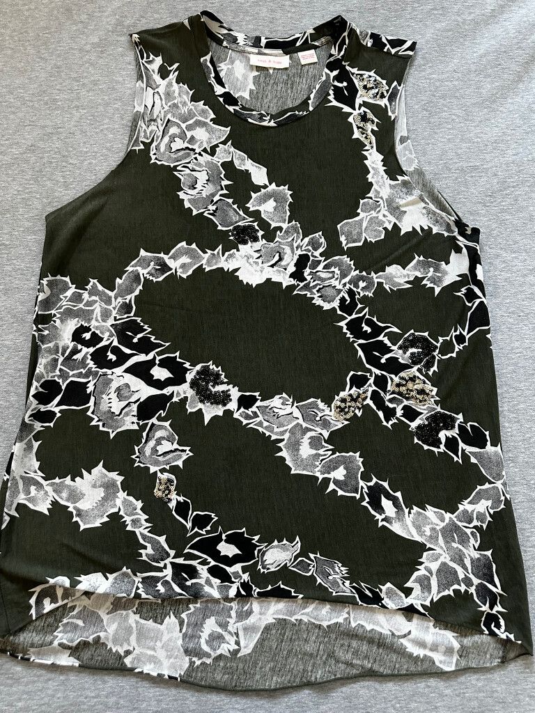 Sass & Bide Green Floral Embellished Top