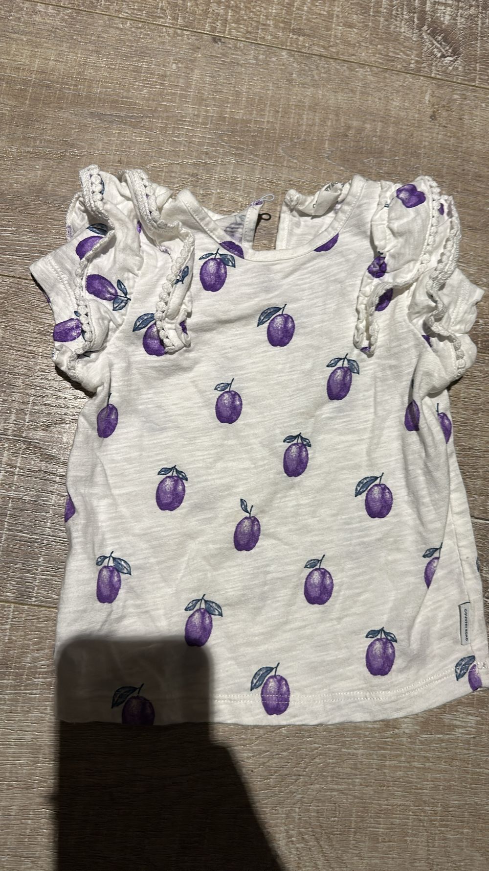 Country Road White Plum Print Top
