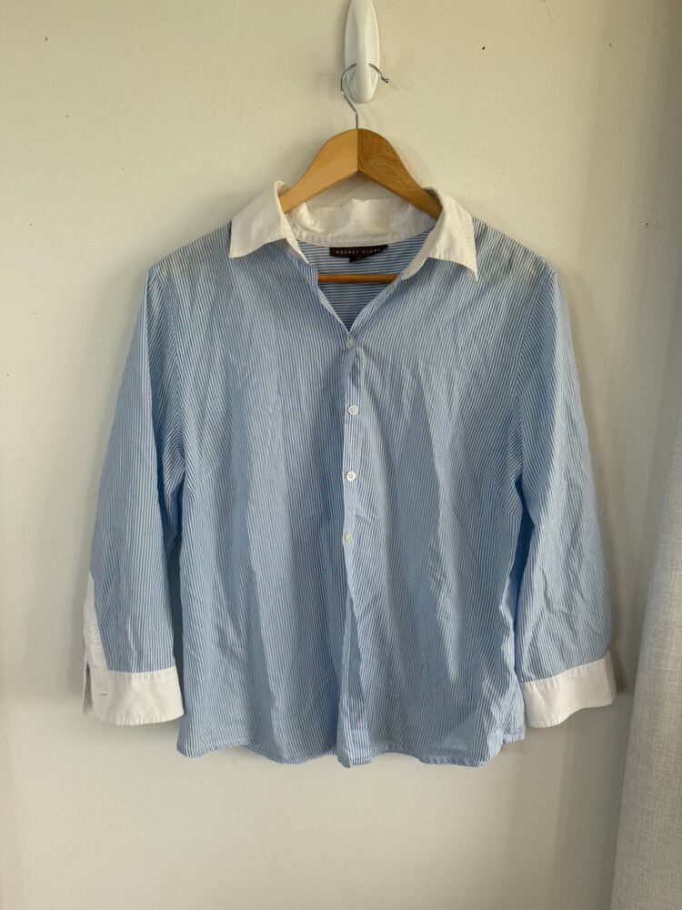 Rodney Clark Blue White Striped Shirt