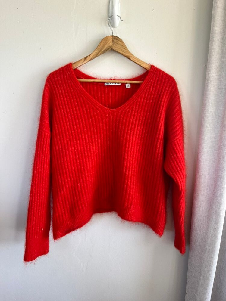 Country Road Red Jumper mohair wool blend knit