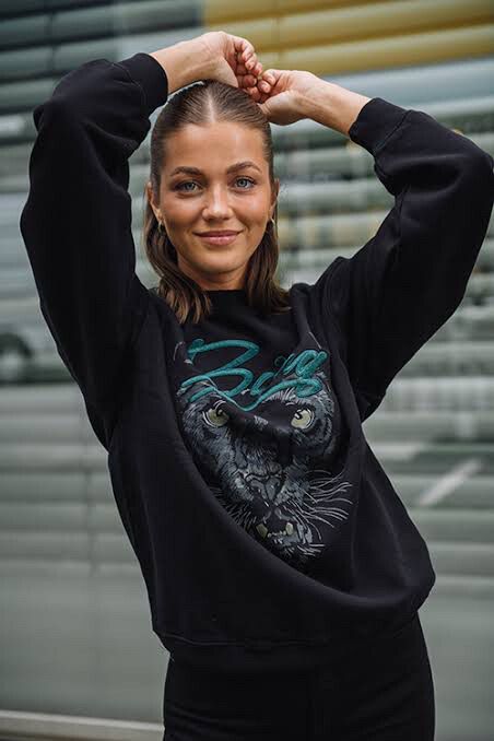 ANINE BING KENNY スウェット Anine Bing Kenny Sweatshirt Panther in Vintage Black - Black