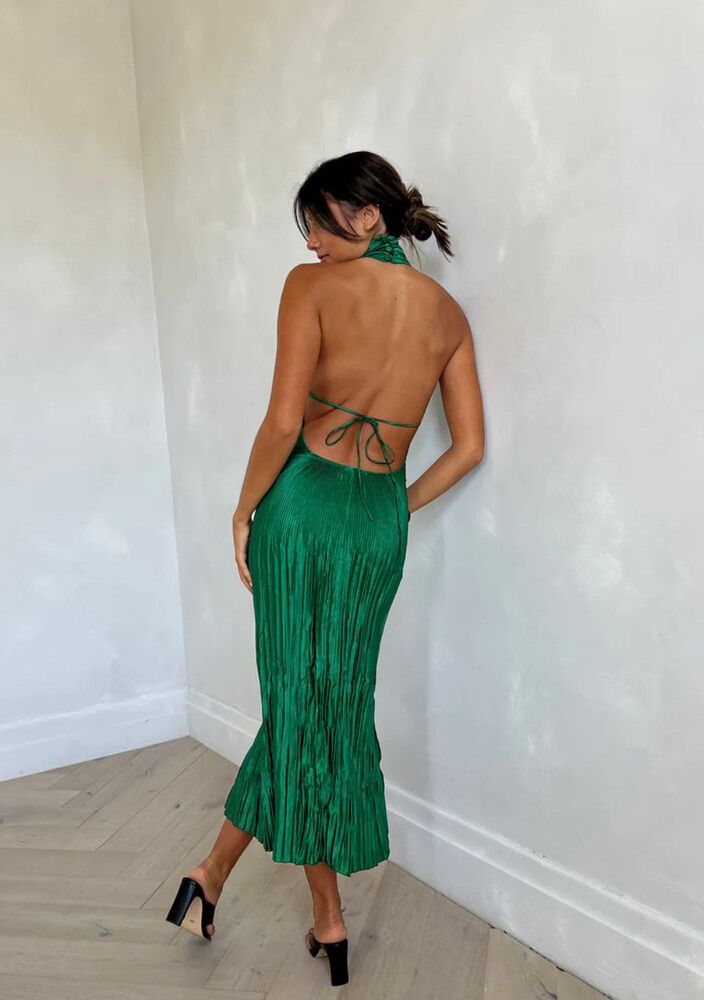 halston heritage dress green Black Tie Gown - Green Calypso – L'IDÉE main image 1