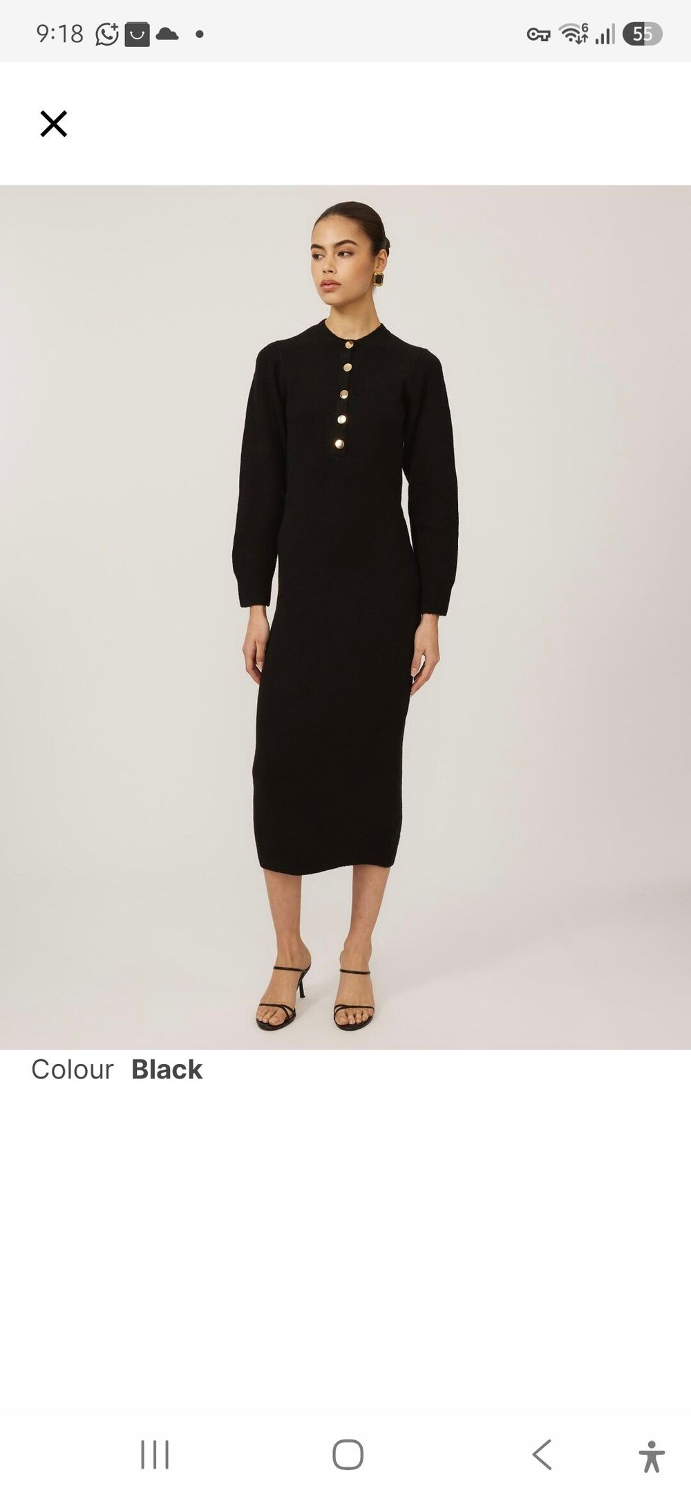 Tussah Black Knit Midi Dress