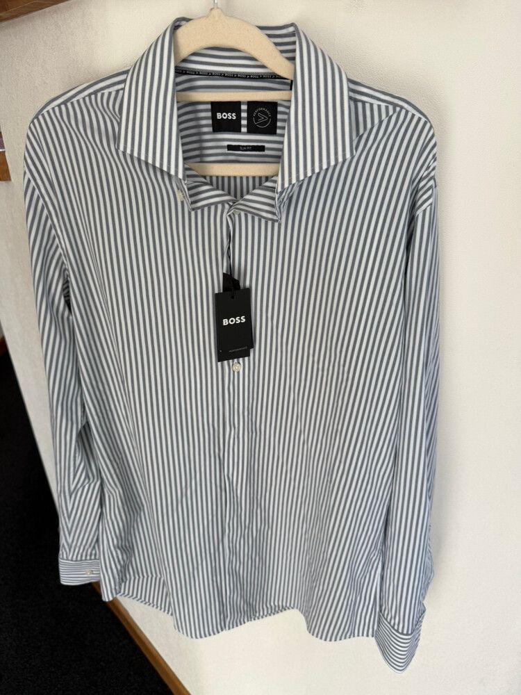 Boss Green White Striped Shirt
