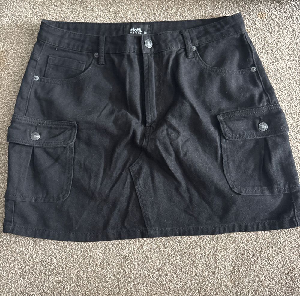 Dotti Denim Black Skirt