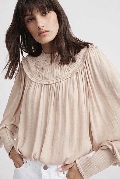 Witchery Blush Gathered Blouse Size 10