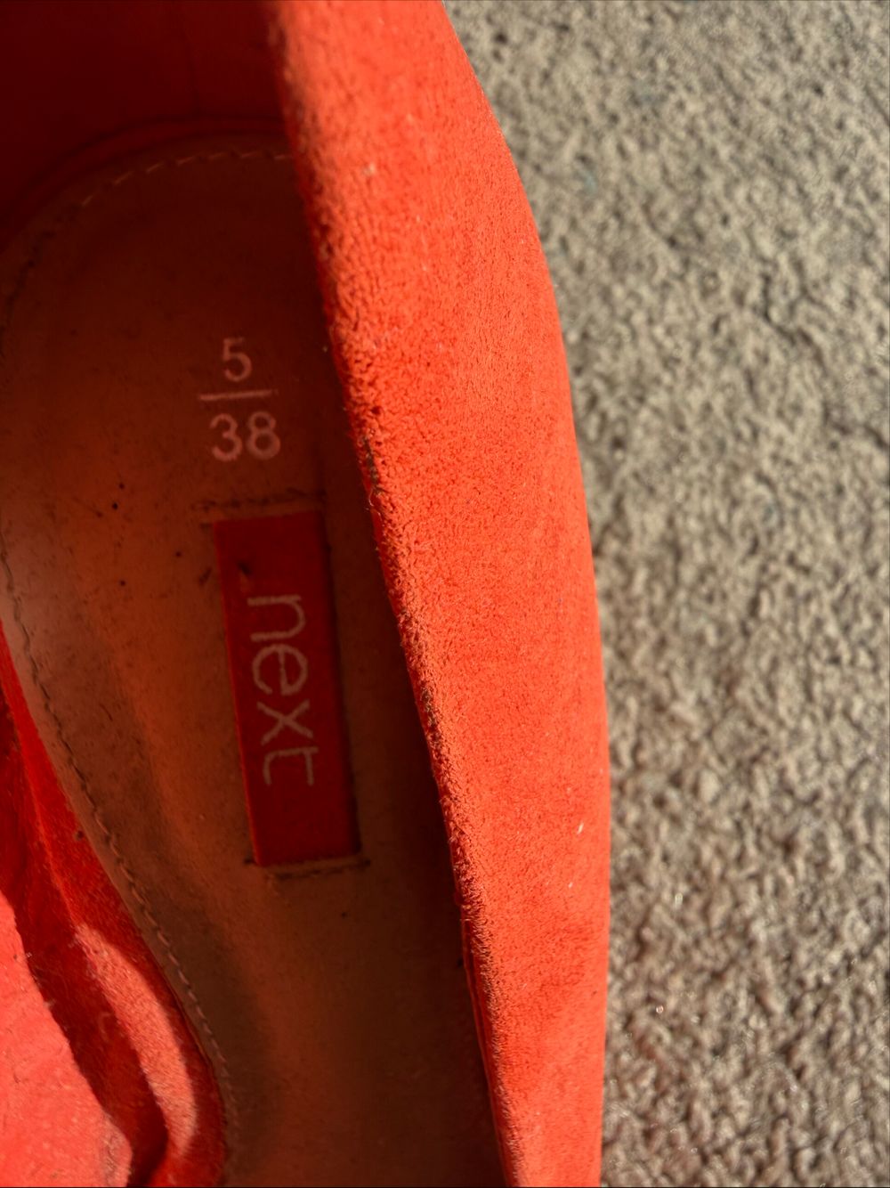 Next Orange Suede Wedge Heels