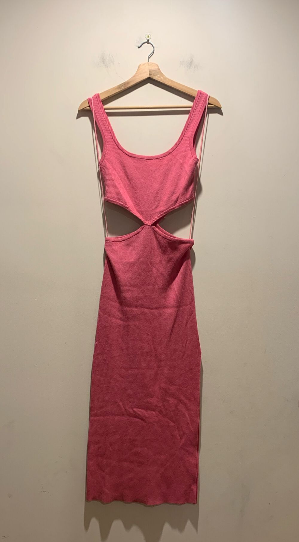 Glassons Pink Ribbed Knit Midi Dress