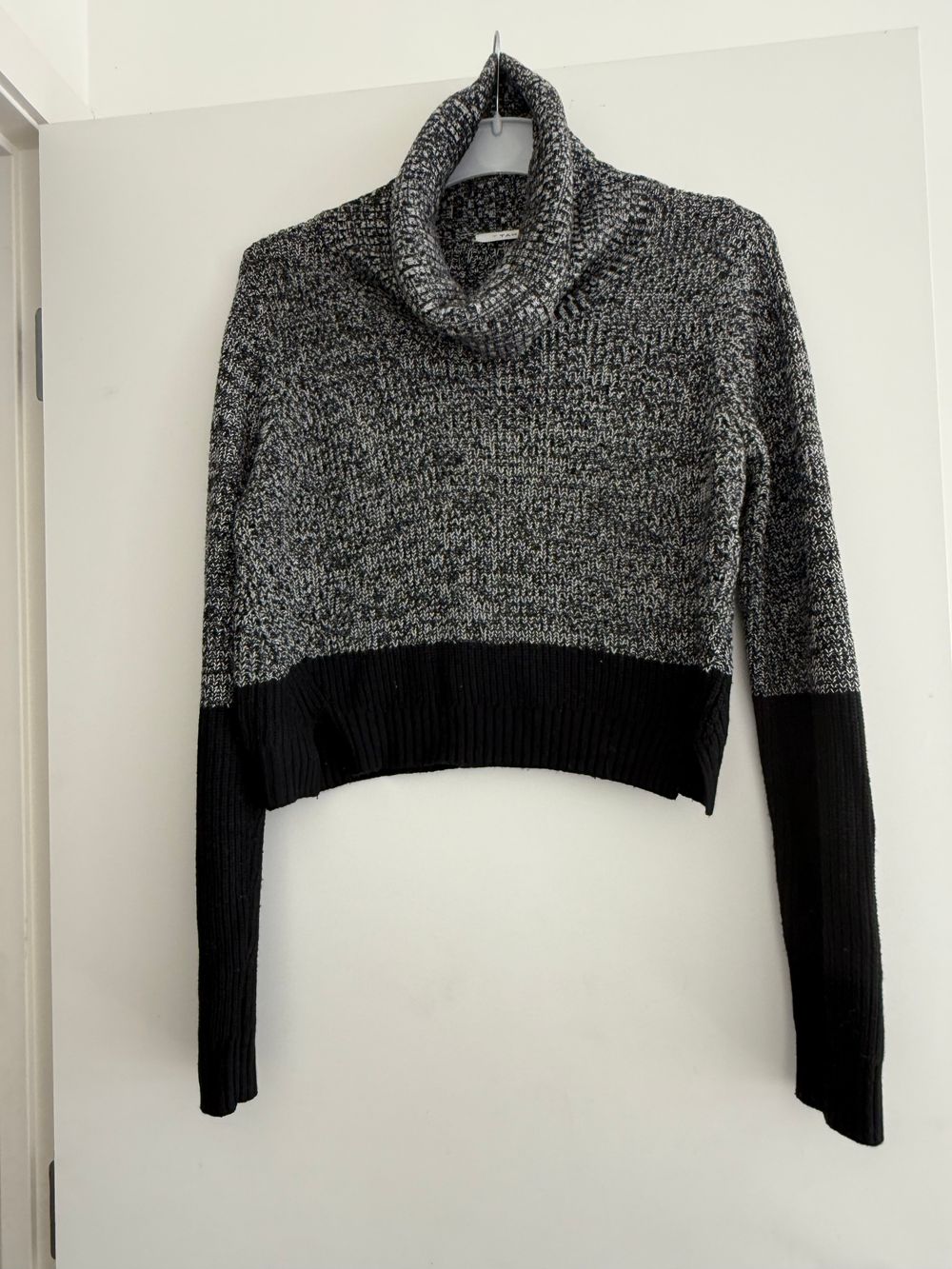 Salt and Pepper Black Crop Knit Jumper