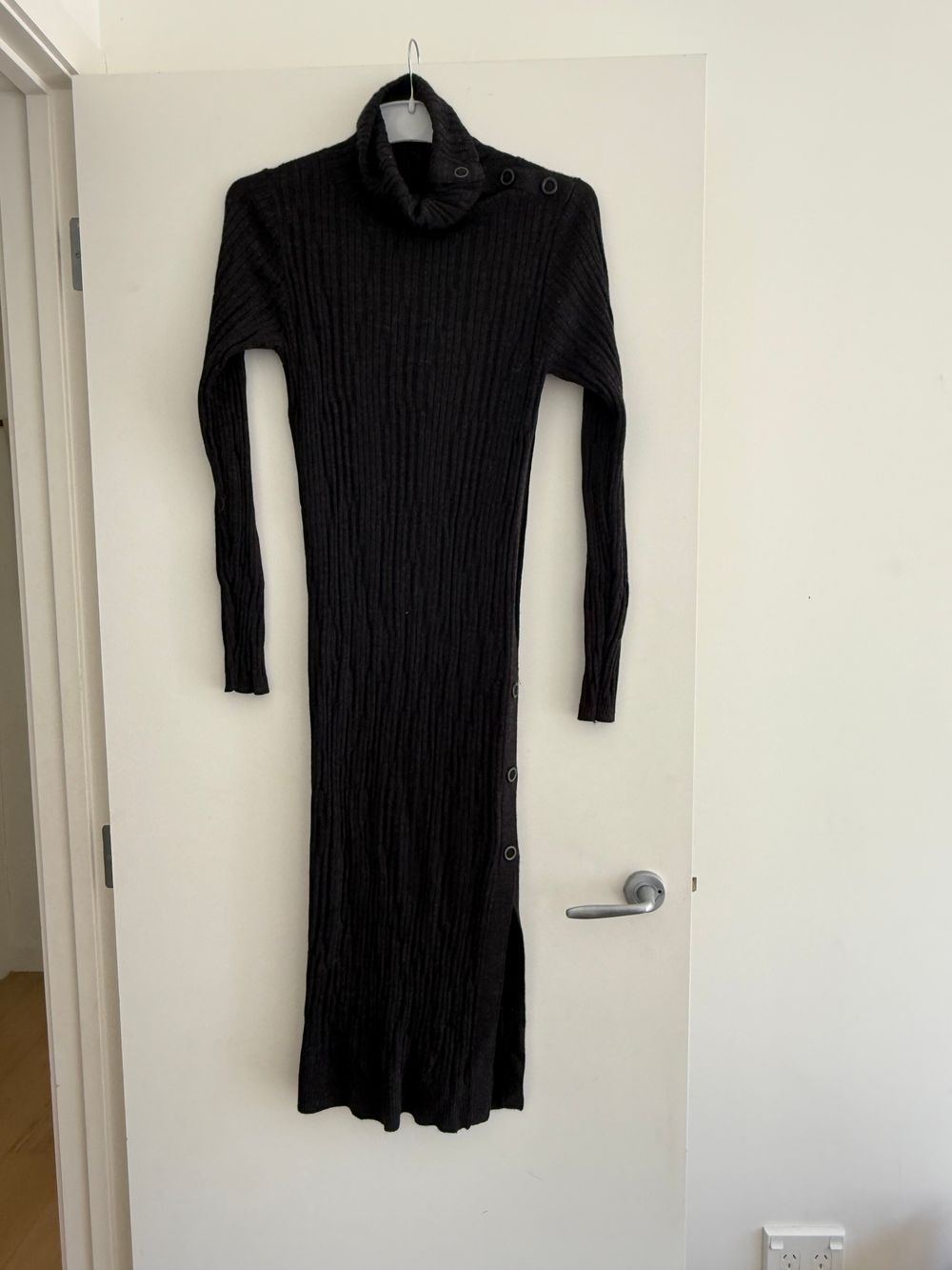 Allsaints Malin Black Wool knit  Dress