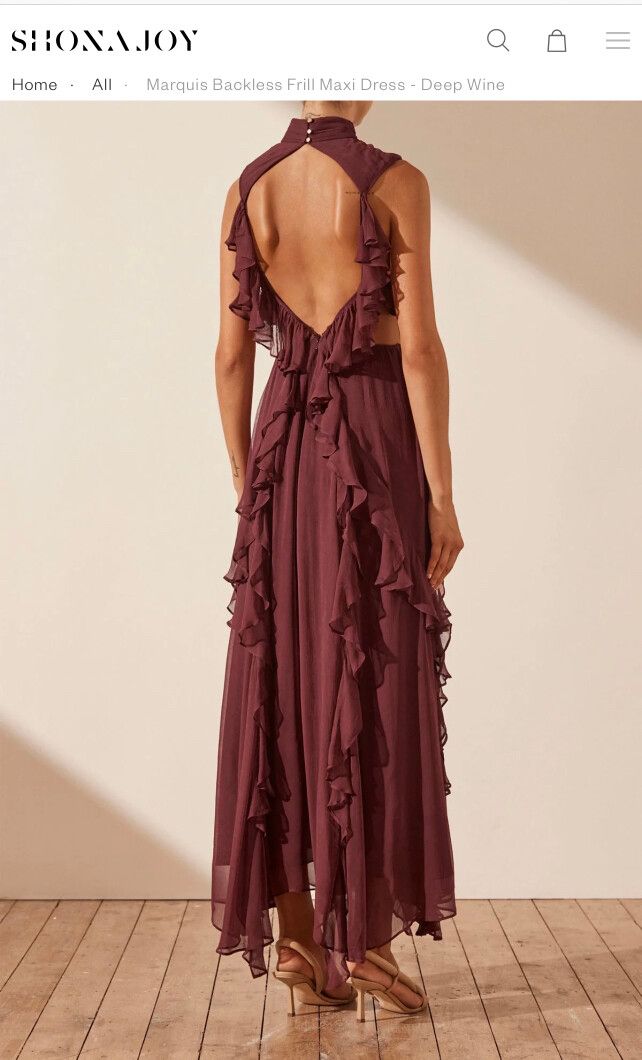 slips for backless dresses Slinky Mauve Backless Ruffle Mini Dress