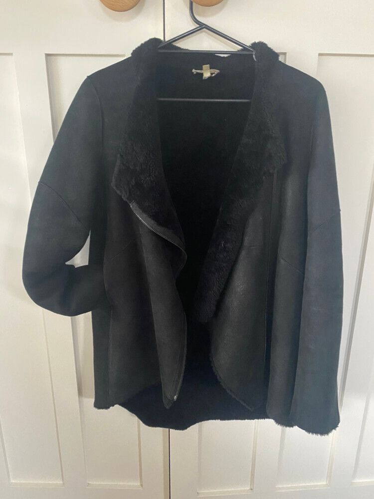 Helmut Lang Black Shearling Jacket Sz L
