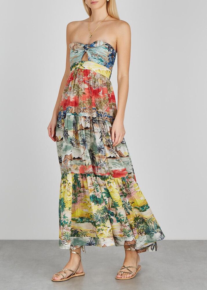 Zimmermann Juliette Tie Front Dress in Spliced Sz 8