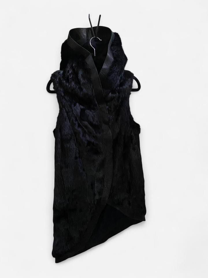 Helmut Lang.  The Flux Fur vest in black rabbit fur BNWT