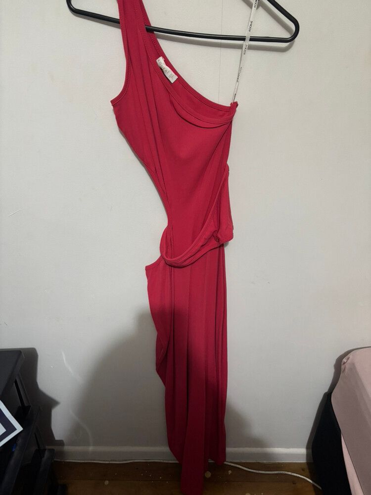 strapless open back dress JASMINE ONE SHOULDER GOWN