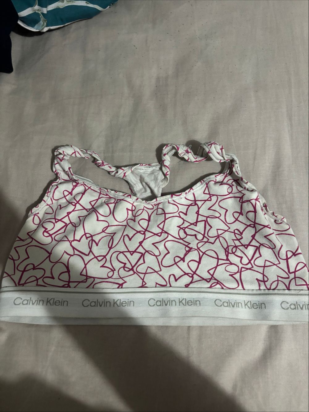Calvin Klein White Heart Print Bralette