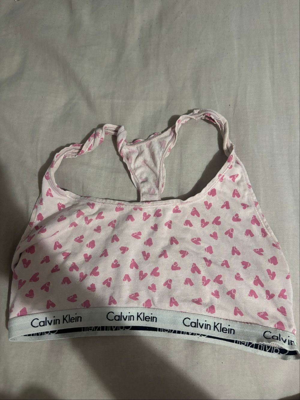Calvin Klein Pink Heart Print Bralette