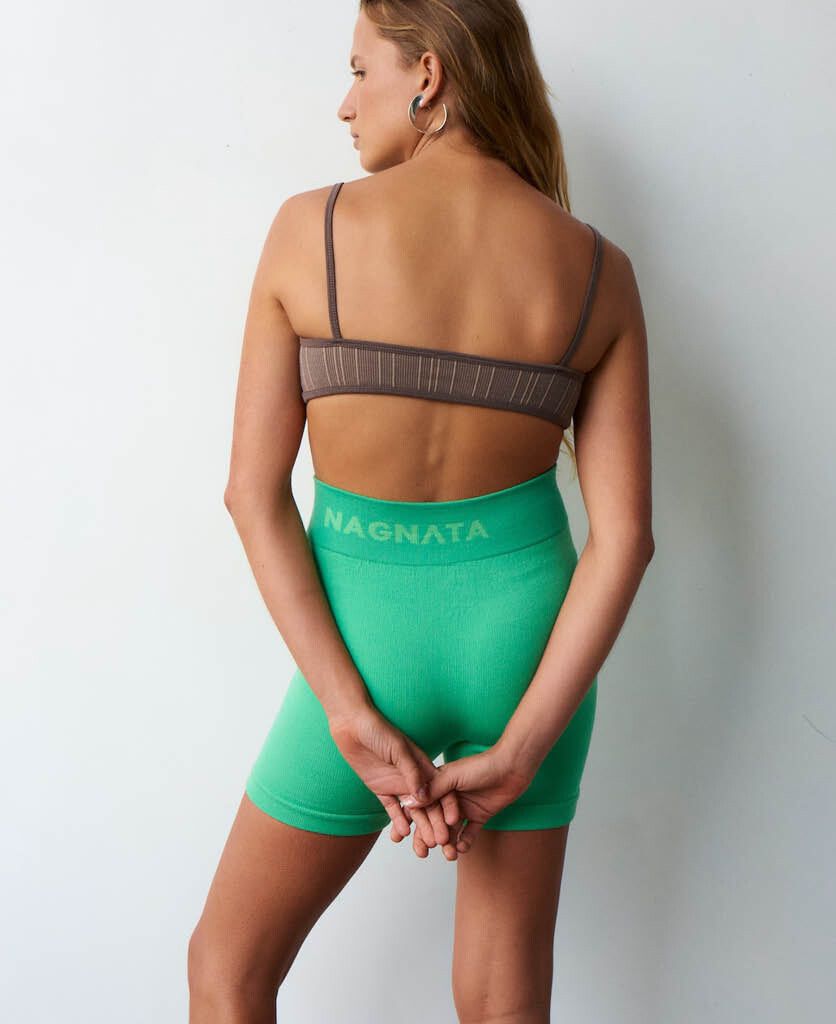 Nagnata Green Ribbed Shorts