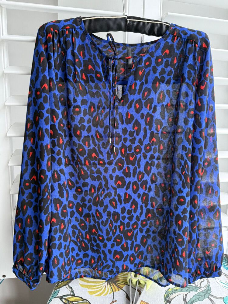 Blue Animal Print blouse