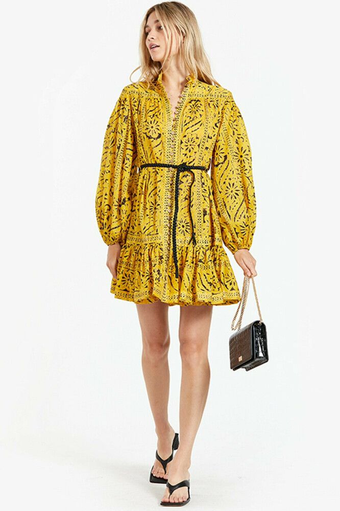 zimmermann lulu drop waist mini dress Silk Chiffon
