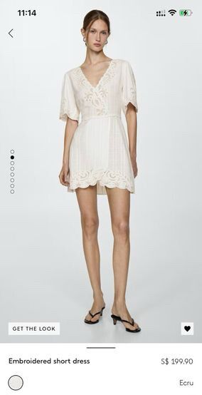 Mango Embroidered Short Dress RRP $270