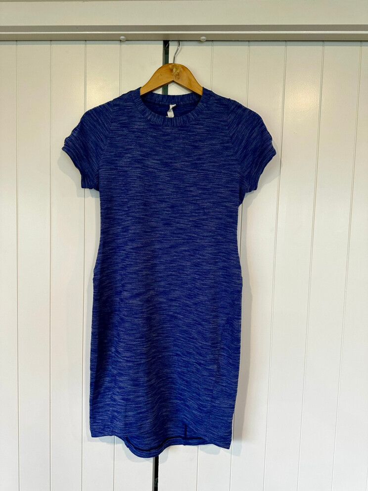 blue and white t shirt dress Girls