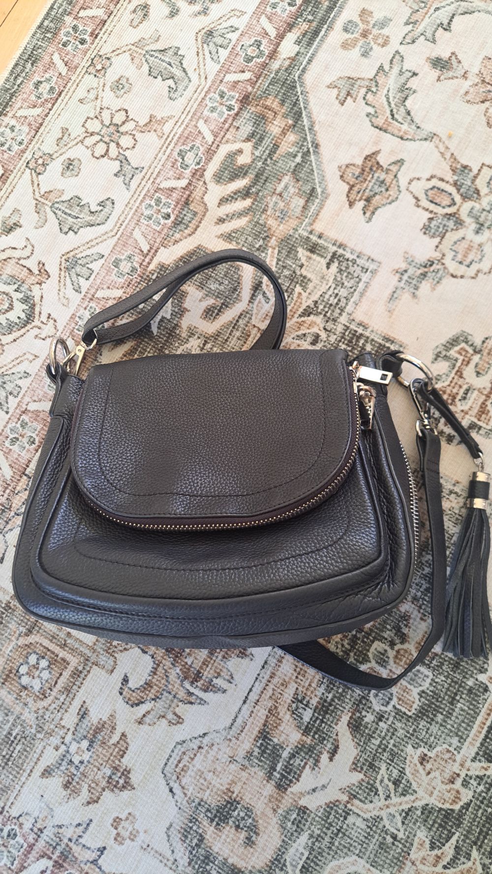 Isabella Anselmi Black Leather Crossbody Bag